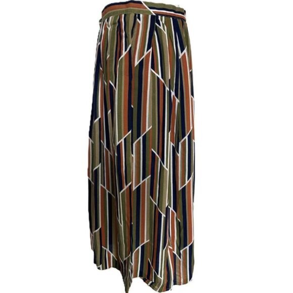 Vintage Button Front A Line Skirt Geo Print Knee Length Size Medium - Picture 2 of 6